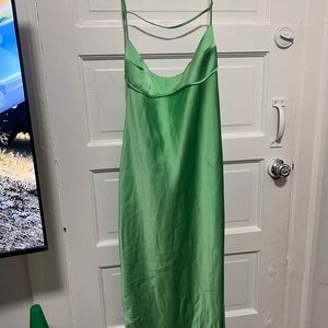 Zara Vibrant Green Satin Chemise